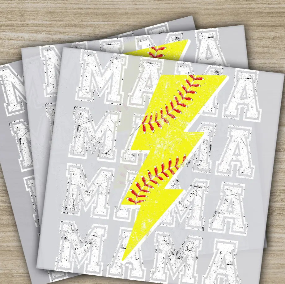 Softball Mama White Writing Softball Transfers Ready to Press Personalized DTF Transfers Sport Gifts Heat Press DTF