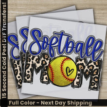 Load image into Gallery viewer, Softball Mom Leopard Heart Softball Transfers Ready to Press Personalized DTF Transfers Sport Gifts Heat Press DTF
