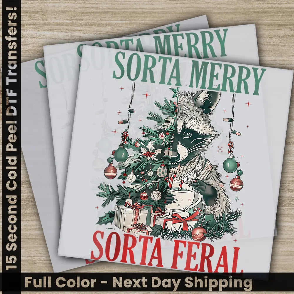Sorry Santa I Have Been Feral Christmas DTF Transfers Ready to Press Personalized Gifts Direct to Film Sublimation