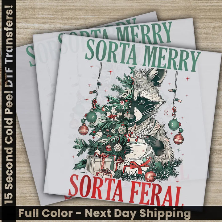 Sorry Santa I Have Been Feral Christmas DTF Transfers Ready to Press Personalized Gifts Direct to Film Sublimation