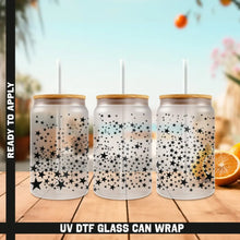 Load image into Gallery viewer, Star Premium UV DTF Wrap For Glass Cup 16oz Glass Cup Cute Stickers For Cups Gift Sticker Cup
