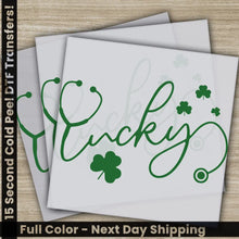 Load image into Gallery viewer, Stethoscope Lucky St. Patrick’s Day Transfers Ready to Press Personalized DTF Transfers St. Patrick’s Gifts Heat
