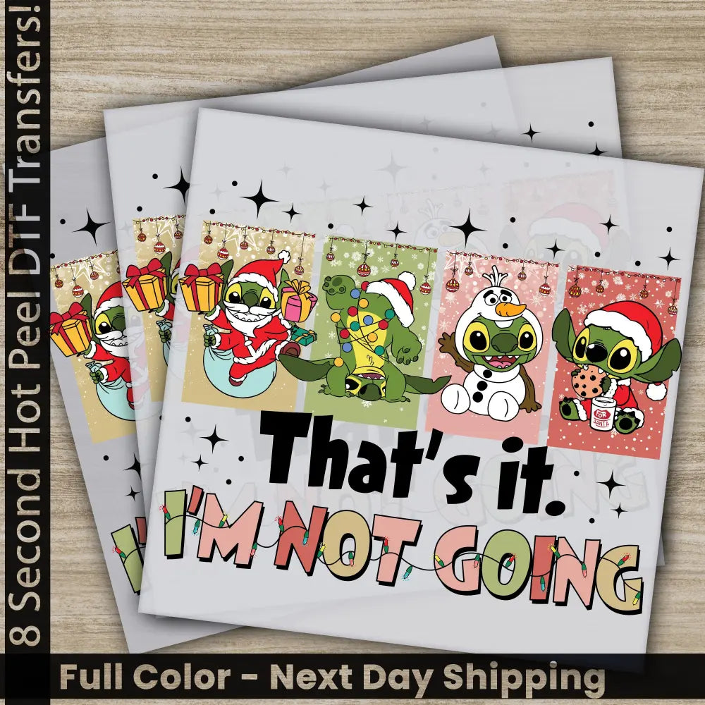 That’s It Stitch Christmas DTF Transfers Ready to Press Personalized Gifts Direct to Film Sublimation Screen Prints