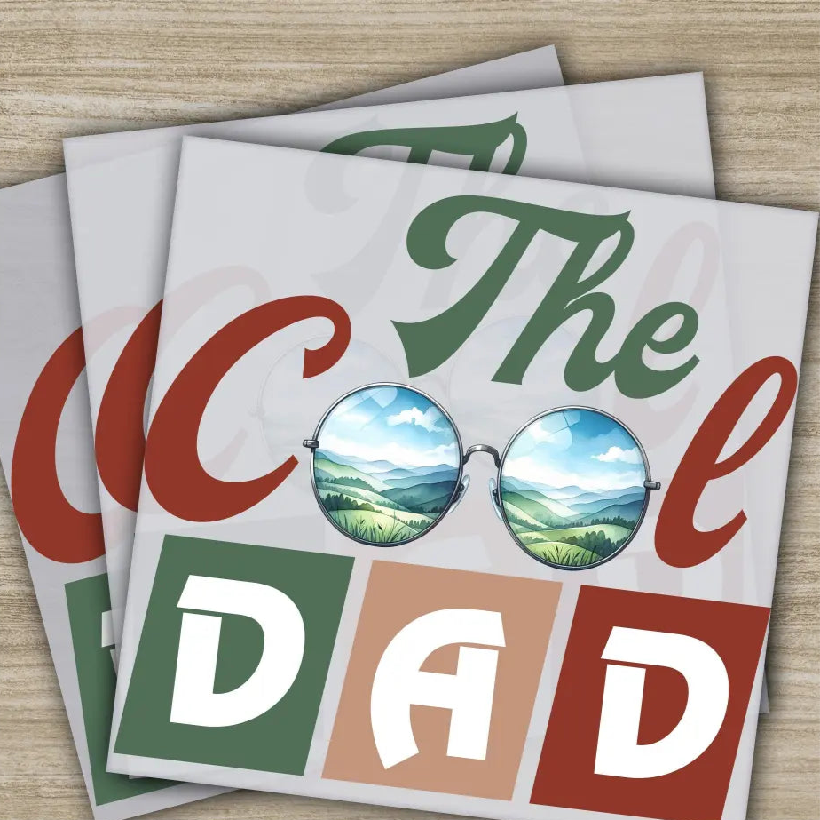 The Cool Dad Fathers Day Transfers Ready to Press Personalized DTF Transfers Father’s Day Gifts Heat Press DTF Transfers