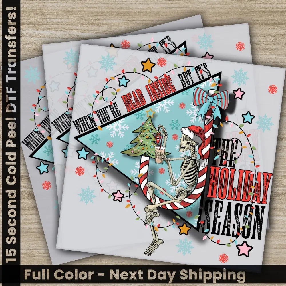 The Holiday Season Christmas DTF Transfers Ready to Press Personalized Gifts Direct to Film Sublimation Screen Prints