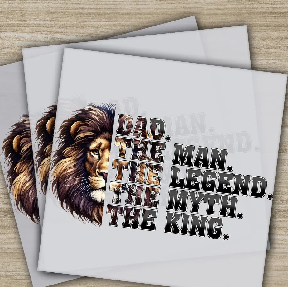 The Man The Legend The King,Fathers Day Transfers,Ready to Press Personalized DTF Transfers Father’s Day Gifts Heat