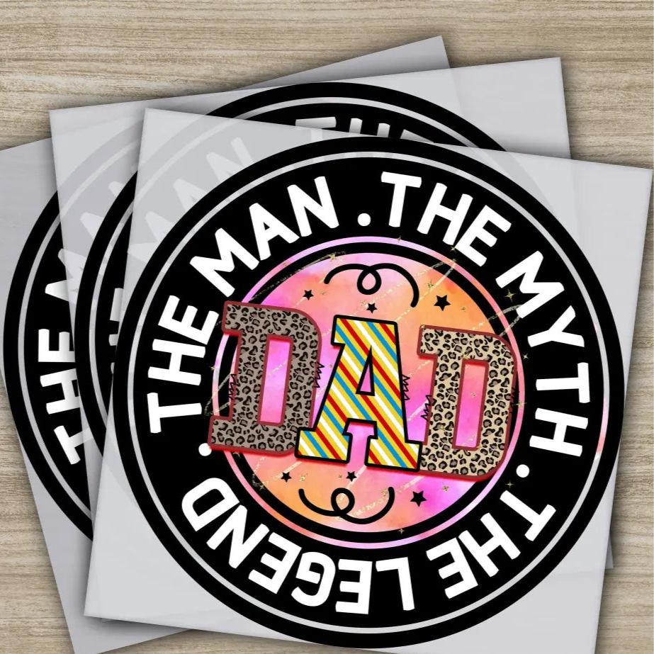 The Man The Myth The Legend Dad,Fathers Day Transfers Ready to Press,Personalized DTF Transfers,Father’s Day Gifts,Heat