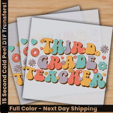 Load image into Gallery viewer, Third Grade Teacher Back to School Ready to Press Personalized Gifts Sublimation DTF Prints Trendy DTF Prints Ready
