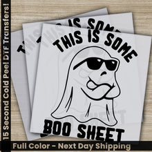 Load image into Gallery viewer, a pair of stickers that say, this is some boo sheet
