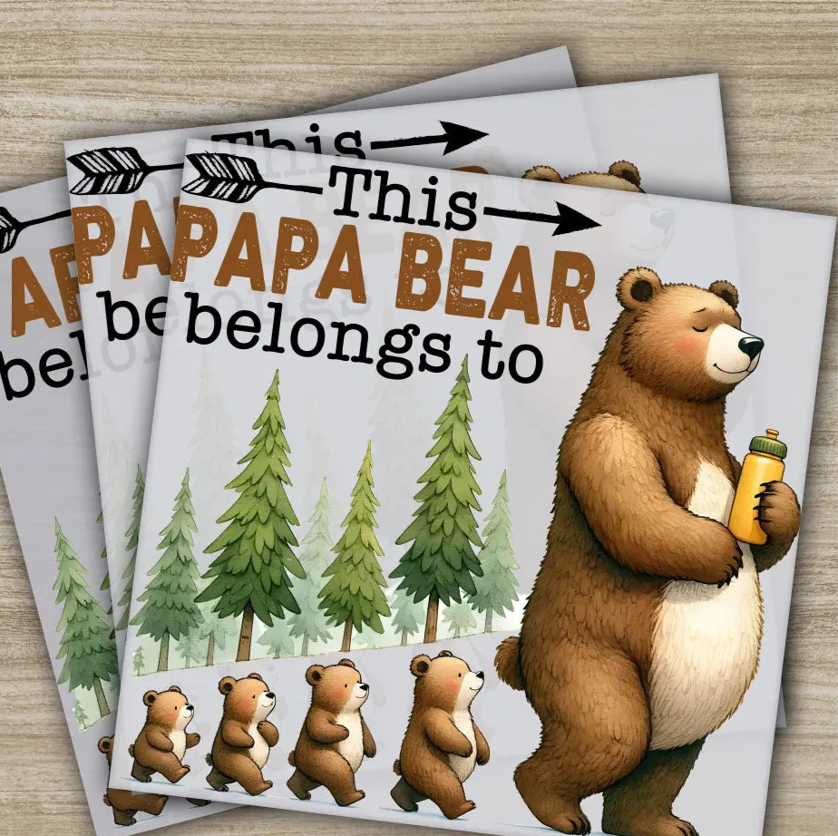 This Papa Bear Belongs To Fathers Day Transfers Ready to Press Personalized DTF Transfers Father’s Day Gifts Heat Press