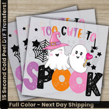 Load image into Gallery viewer, two halloween greeting cards with a ghost and ghost on them
