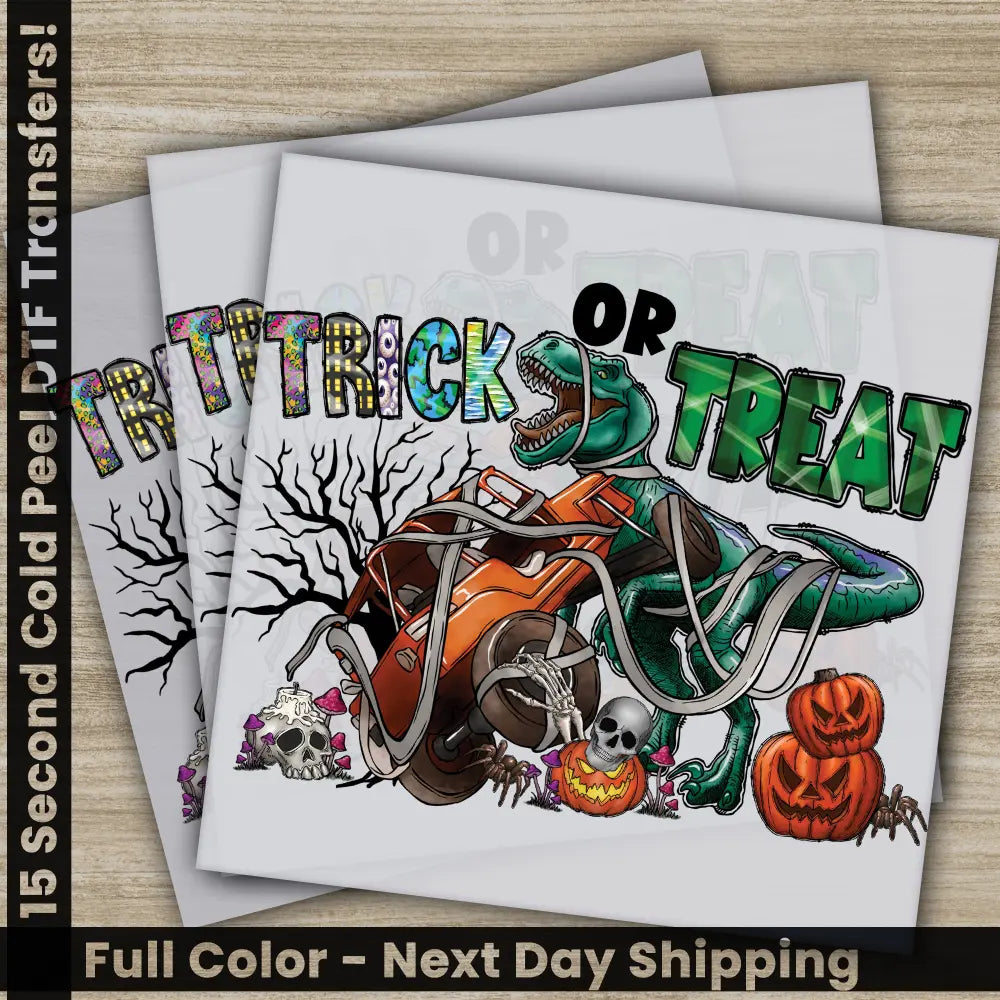 Trick or Treat Halloween Transfers Ready to Press Personalized DTF Transfers For Family Gifts Heat Press DTF Transfers