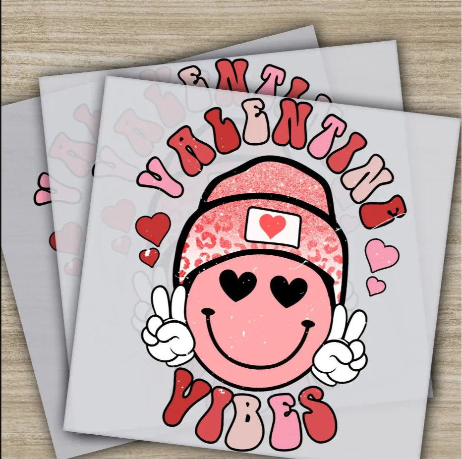 Valentine Vibes Valentine’s Day Transfer Ready to Press Personalized DTF Transfer Valentines Gift High Quality Heat