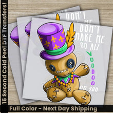 Load image into Gallery viewer, Voodoo Doll Mardi Gras Transfers Ready to Press Personalized DTF Transfers Mardi Gras Gifts High Quality Heat Press DTF
