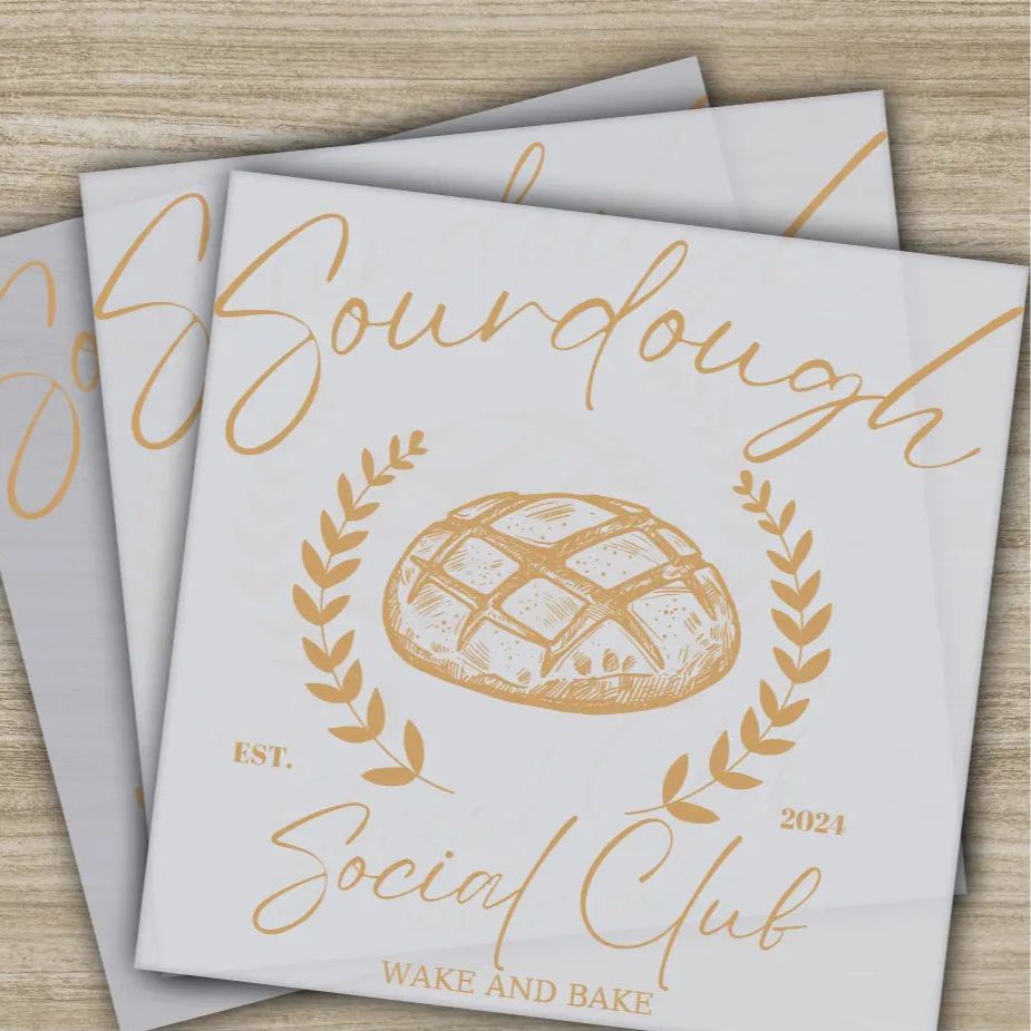 Wake nad Bake Sourdough Social Club Ready to Press Personalized DTF Transfer High Quality Heat Press DTF Transfers