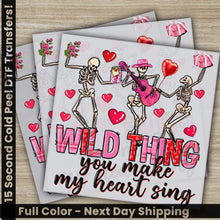 Load image into Gallery viewer, Wild Thing You Make My Heart Sing Ready to Press Personalized DTF Transfers Valentines Gifts High Quality Sublimation
