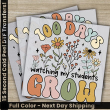 Load image into Gallery viewer, Wildflowers 100 Days Of School Transfers Ready to Press Personalized DTF Transfers 100 Days Of School Gifts Heat Press
