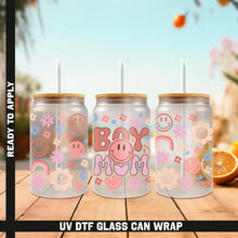 Load image into Gallery viewer, World’s Best Mom Boy Mom Mama UV DTF Wrap For Glass Cup 16oz Glass Cup Cute Stickers For Cups Gift Sticker Cup For Mama
