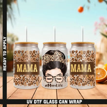 Load image into Gallery viewer, World’s Best Mom Mama UV DTF Wrap For Glass Cup 16oz Glass Cup Cute Stickers For Cups Gift Sticker Cup For Mama
