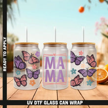 Load image into Gallery viewer, World’s Best Mom Mama UV DTF Wrap For Glass Cup 16oz Glass Cup Cute Stickers For Cups Gift Sticker Cup For Mama
