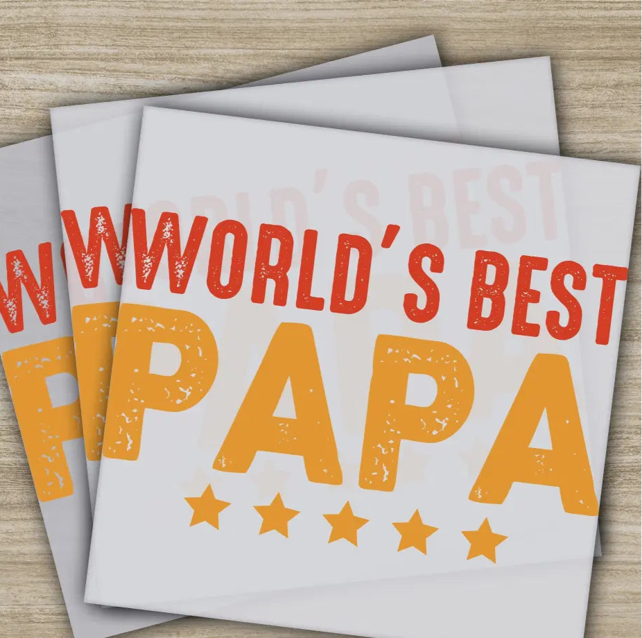 World’s Best Papa Fathers Day Transfers Ready to Press Personalized DTF Transfers Father’s Day Gifts Heat Press DTF