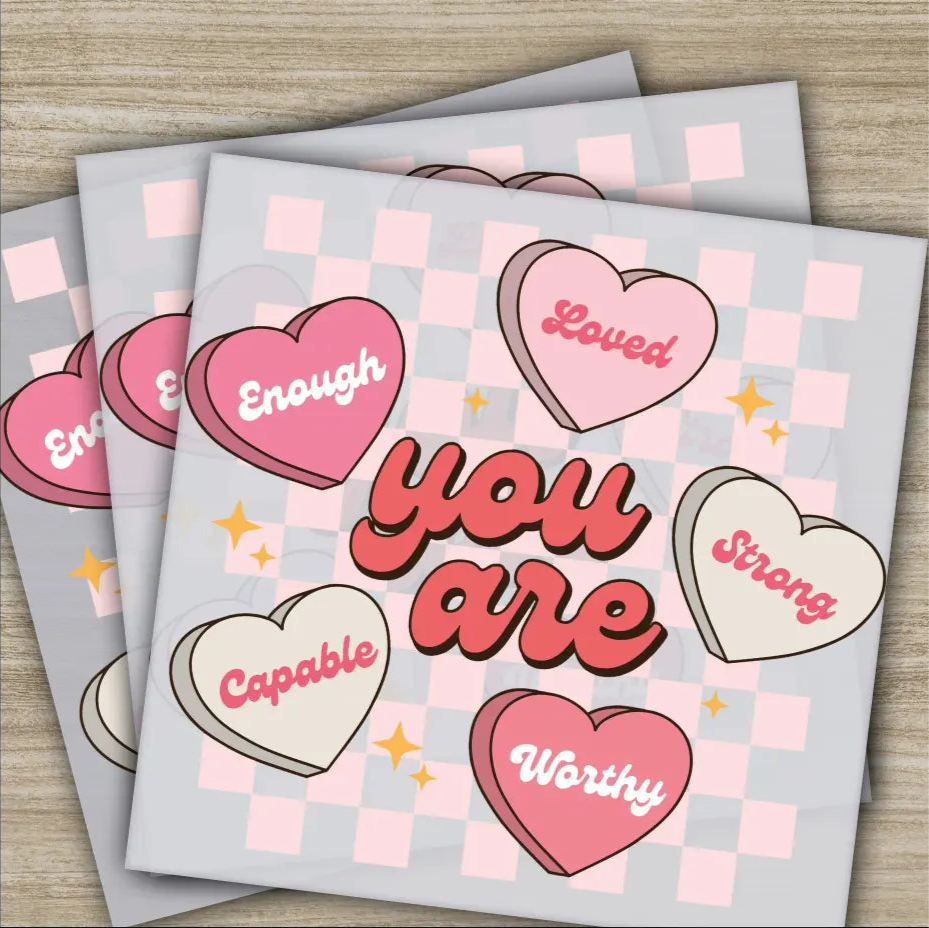 You Are Loved Valentine’s Day Transfer Ready to Press Personalized DTF Transfers Valentines Gift High Quality Heat