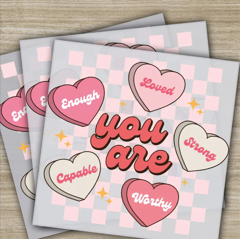 You Are Loved Valentine’s Day Transfer Ready to Press Personalized DTF Transfers Valentines Gift High Quality Heat