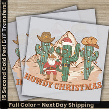 Load image into Gallery viewer, three christmas cards with a santa clause and a cactus
