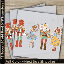 Load image into Gallery viewer, a set of three greeting cards featuring nutcrackers and a mouse