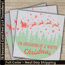 Load image into Gallery viewer, three christmas cards with santa riding a sleigh