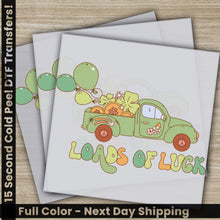 Load image into Gallery viewer, a green truck with balloons and balloons on it