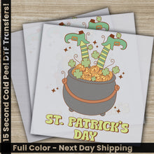 Load image into Gallery viewer, a st patrick&#39;s day card with a pot of gold coins
