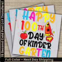 Load image into Gallery viewer, a set of two greeting cards with the words happy 100th day of kinder