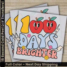 Load image into Gallery viewer, two cards with the words, days brighter and two apples