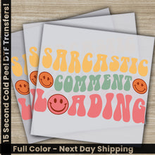Load image into Gallery viewer, a set of three greeting cards with the words&#39;s sarcastic comment loading
