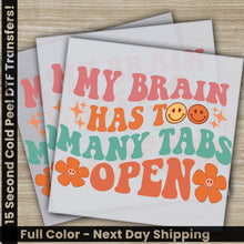 Load image into Gallery viewer, two greeting cards with the words,&#39;my brain has many tabs open &#39;