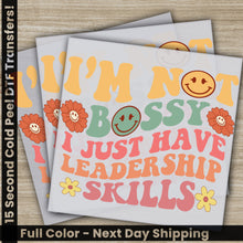 Load image into Gallery viewer, a set of three greeting cards with the words i&#39;m not bossy,
