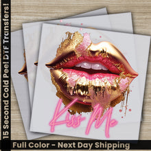 Load image into Gallery viewer, Lips covered in gold, valentines day