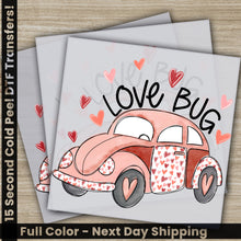 Load image into Gallery viewer, two cards with a pink car and hearts on them