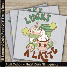 Load image into Gallery viewer, two cards with a drink and shamrocks on them