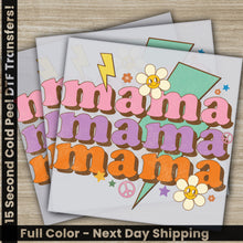 Load image into Gallery viewer, a set of three greeting cards with the words mama mama mama mama on them