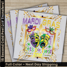 Load image into Gallery viewer, a pair of mardi gras masks on top of each other