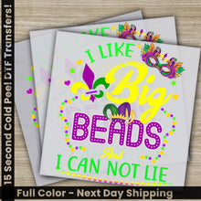 Load image into Gallery viewer, a pair of greeting cards with a mardi gras theme
