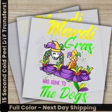 Load image into Gallery viewer, two greeting cards with a mardi gras theme
