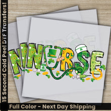 Load image into Gallery viewer, a st patrick&#39;s day greeting card with the word nurse