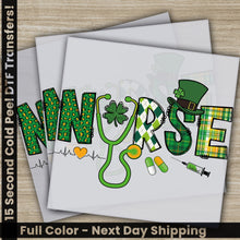 Load image into Gallery viewer, a st patrick&#39;s day greeting card with a shamrock and a stethos
