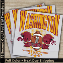 Load image into Gallery viewer, a pair of washington football stickers on a table