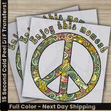 Load image into Gallery viewer, a peace sign is shown on three sheets of paper
