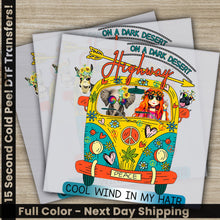 Load image into Gallery viewer, a set of two greeting cards with a hippie bus
