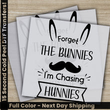 Load image into Gallery viewer, a set of three cards with the words forget the bunnies i&#39;m chasing
